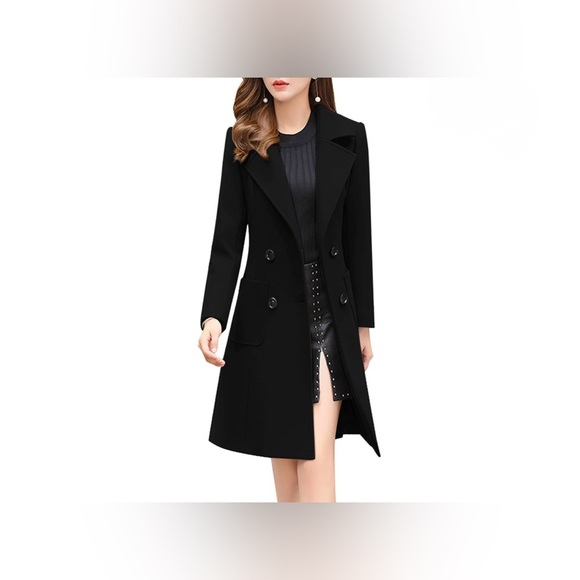 Chouyatou Jackets & Blazers - NWOT Chouyatou Wool Blend Over Coat‎ in Black. Size L